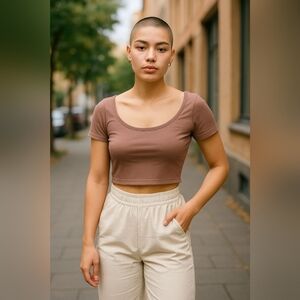 NWOT Lululemon Ribbed Held Tight Short Sleeve Shirt - Brown